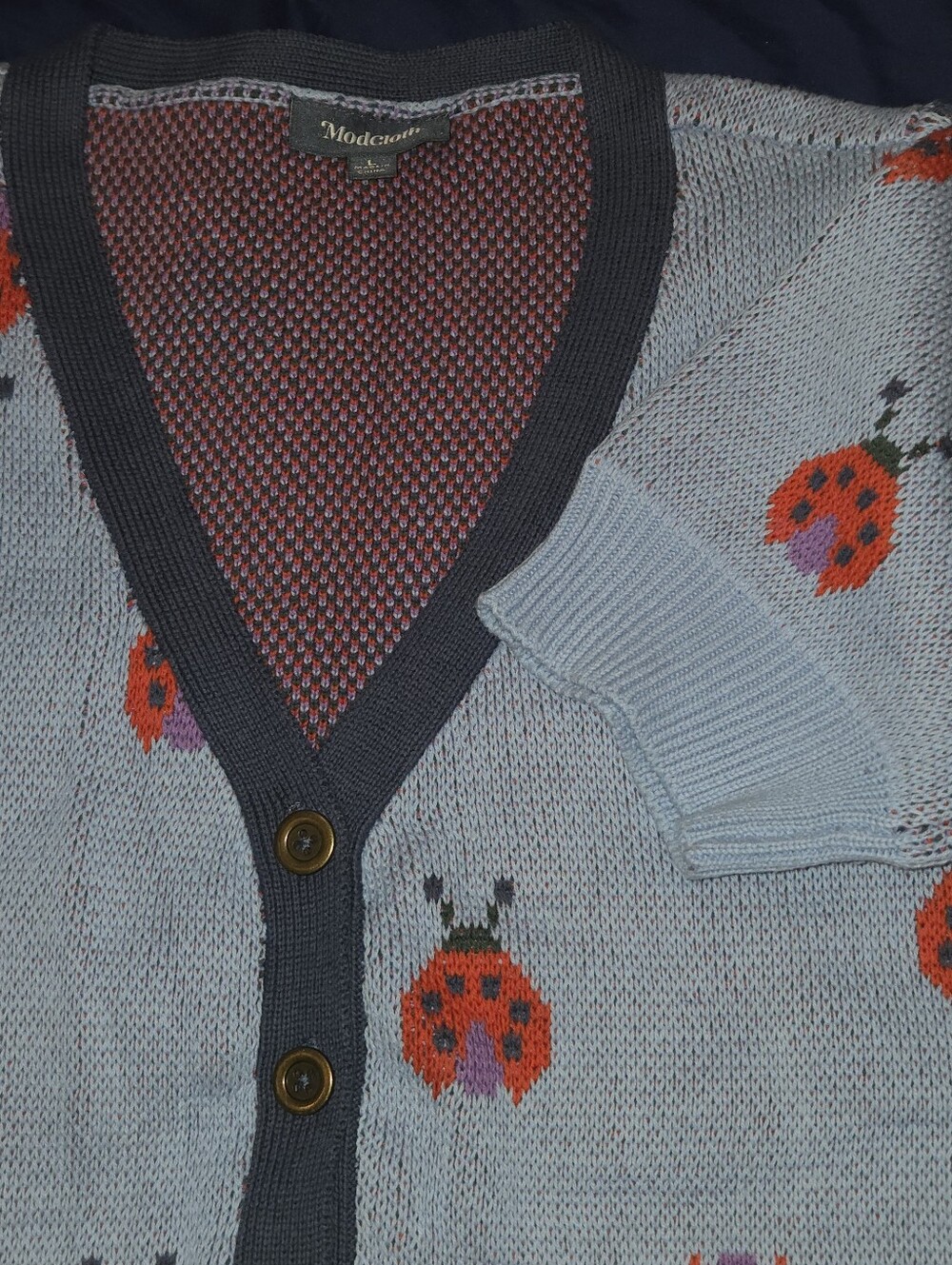💲⬇️Retro Ladybug Button Front Cardigan🪞 - Picture 5 of 11